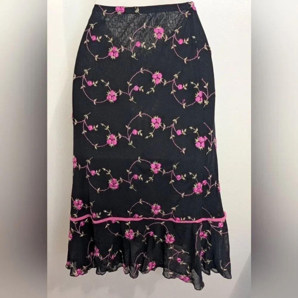 Y2K 90s Notations Floral Barbiecore Fairy Dark Academia Whimsigoth Skirt L - Picture 5 of 8